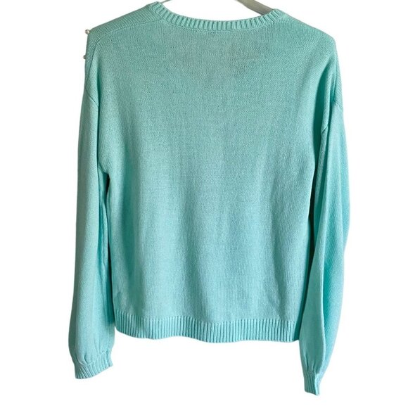 Heritage Charm Pullover Sweater with Faux Pearls Women's Petite Small - Picture 9 of 9
